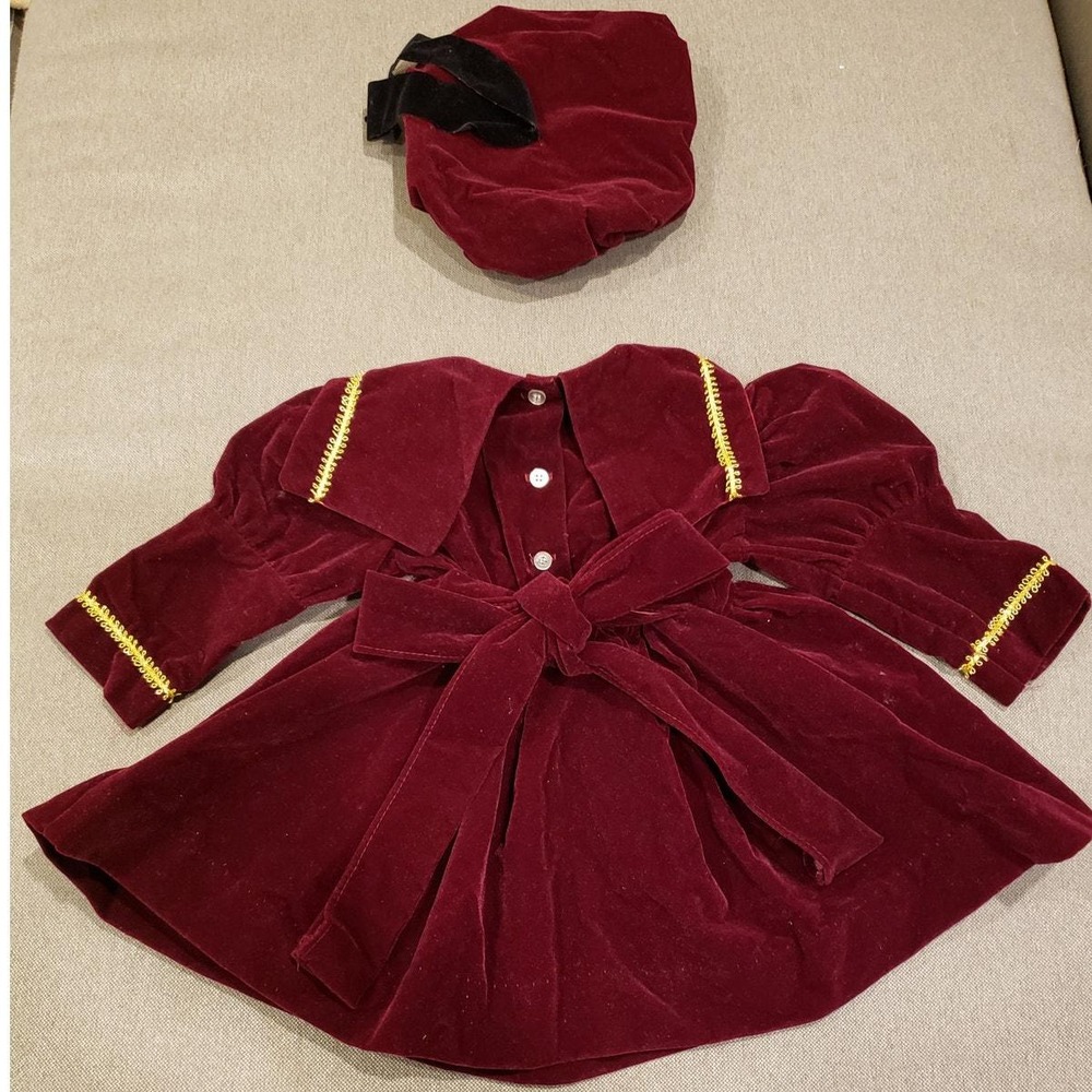VTG Miss Quality Girls Size 2T Fancy Dress Princess Holiday Burgundy Maroon